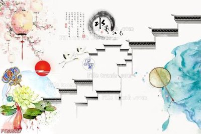 File tranh File in tranh tường 3D FT202827 (bản gốc) in lụa dán tường