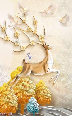 File tranh File in tranh tường 3D FT202981 (gốc) chủ đề động vật