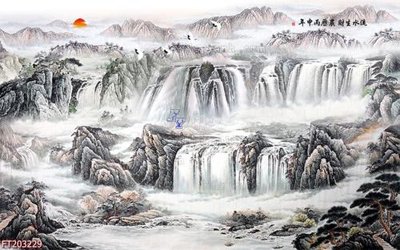 File in trần File in tranh tường 3D FT203229 (bản gốc 3D) sống động