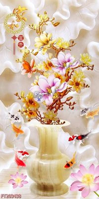 File in mica File in tranh tường 3D FT203438 (bản gốc) làm vách ngăn