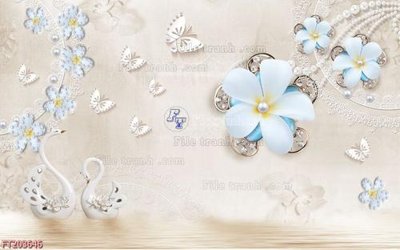 File gốc File in tranh tường 3D FT203646 (in lụa) trang trí tường