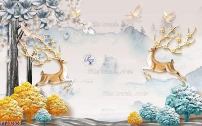 File gốc File in tranh tường 3D FT203655 cho in ấn và thiết kế