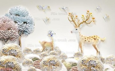 File tranh File in tranh tường 3D FT203656 (gốc) chủ đề trừu tượng