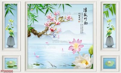 File tranh File in tranh tường 3D FT203826 (gốc) chủ đề tĩnh vật