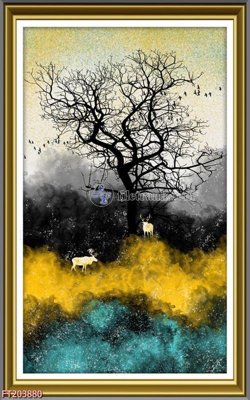 Ảnh gốc file in lụa File in tranh tường 3D FT203880 chi tiết