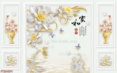 File in trần File in tranh tường 3D FT204074 (file gốc) phong thủy