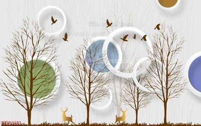 File PSD File in tranh tường 3D FT204181 (bản gốc) dễ dàng edit