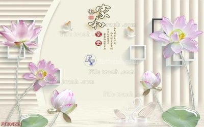 File gốc File in tranh tường 3D FT204224 (in lụa) chi tiết cao