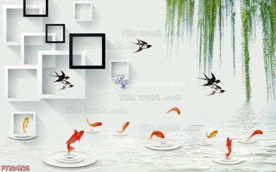 File in trần File in tranh tường 3D FT204236 (bản gốc) mây trời