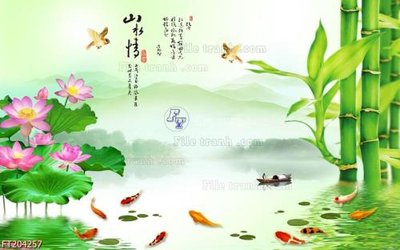 File tranh File in tranh tường 3D FT204257 (gốc) in trên kính