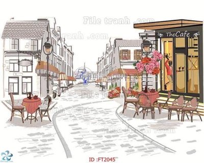 File tranh gốc File psd tường quán cà phê FT2045 (bản quyền) Filetranh.com