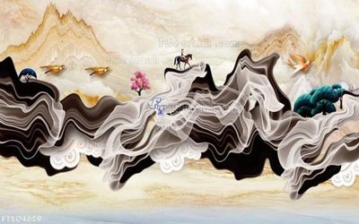 File gốc File in tranh tường 3D FT204629 (in lụa) họa tiết 3D