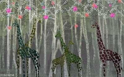 File in mica File in tranh tường 3D FT205038 (bản gốc) làm vách ngăn