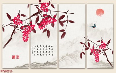 Tải file gốc File in tranh tường 3D FT205310 (để in lụa)