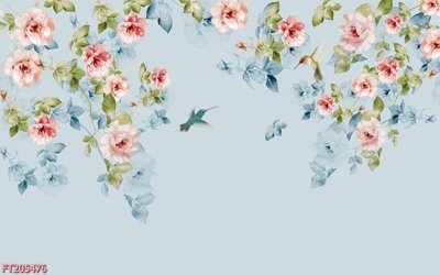 Download file gốc File in tranh tường 3D FT205476 (in lụa) hoa lá