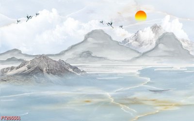 File gốc File in tranh tường 3D FT205561 (bản quyền) cho in ấn