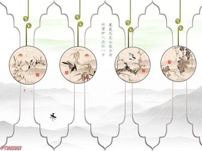 File gốc File in tranh tường 3D FT205887 (in lụa) hoa văn cổ điển