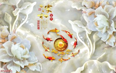 File gốc File in tranh tường 3D FT205971 (in lụa) hoa văn cổ điển