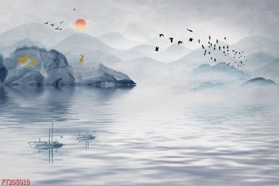 File in trần File in tranh tường 3D FT206010 (bản gốc 3D) sống động