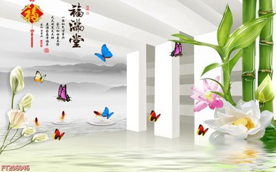 File PSD File in tranh tường 3D FT206046 (bản gốc) cho nhà in