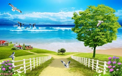 File gốc File in tranh tường 3D FT206135 (in lụa) trang trí tường