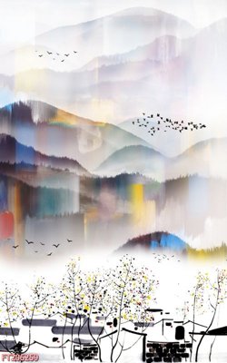 Ảnh gốc file in lụa File in tranh tường 3D FT206259 chi tiết