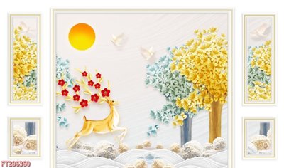 File gốc File in tranh tường 3D FT206360 (cho in ấn) độc quyền