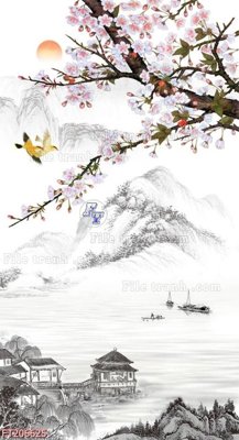 File tranh gốc File in tranh tường 3D FT206625 (bản quyền) file PSD