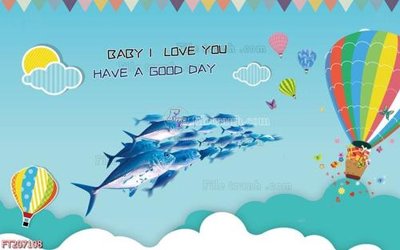 File PSD File in tranh tường 3D FT207108 (gốc) cho in quảng cáo