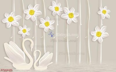 File tranh File in tranh tường 3D FT207450 (bản gốc) in lụa 5D
