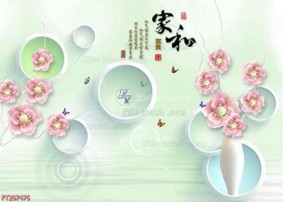Tải file File in tranh tường 3D FT207476 (gốc) chủ đề hoa sen