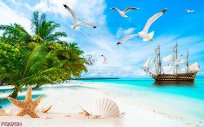 File tranh File in tranh tường 3D FT207634 (ảnh gốc) in trần nhà