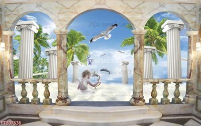 File PSD File in tranh tường 3D FT207636 (bản gốc) cho nhà in