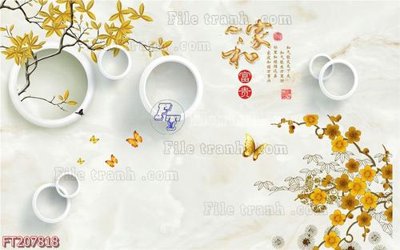 File gốc File in tranh tường 3D FT207818 (in tráng gương) hiện đại