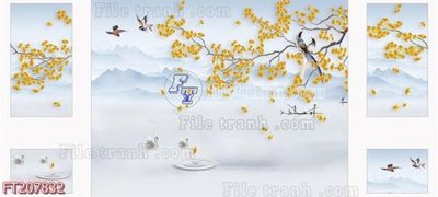 Tải file gốc in lụa File in tranh tường 3D FT207832 siêu nét