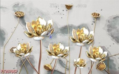 File gốc File in tranh tường 3D FT207967 (in lụa) tranh mã đáo