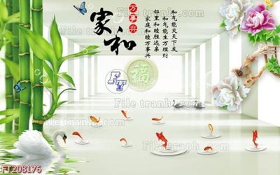 File in ấn cao cấp File in tranh tường 3D FT208176 (file gốc)