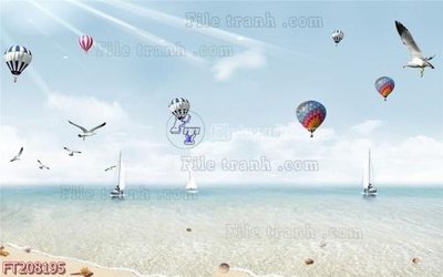 File tranh File in tranh tường 3D FT208195 (ảnh gốc) in trần 3D
