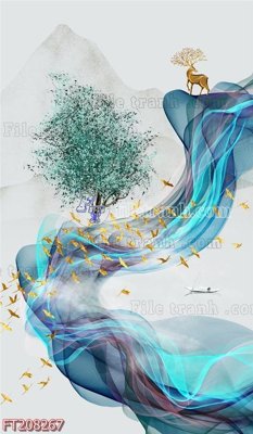 Tải file File in tranh tường 3D FT208267 (gốc) chủ đề hoa sen