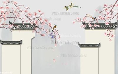 File in trần File in tranh tường 3D FT208389 (bản gốc) hoa văn