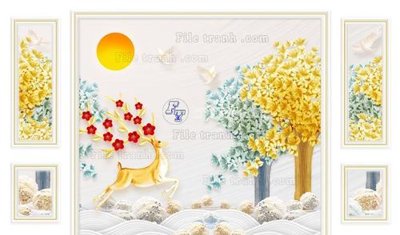 File in trần File in tranh tường 3D FT208429 (bản gốc 3D) sống động