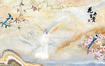 File in trần File in tranh tường 3D FT208830 (bản gốc) mây trời