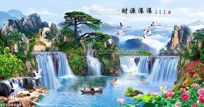 File tranh File in tranh tường 3D FT209008 (bản gốc) in lụa dán tường