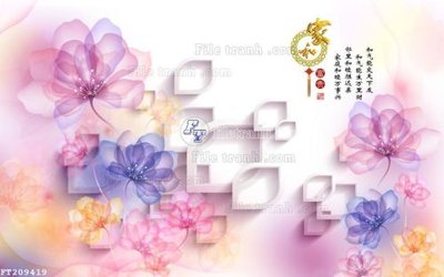 File gốc File in tranh tường 3D FT209419 (in tráng gương) sang trọng