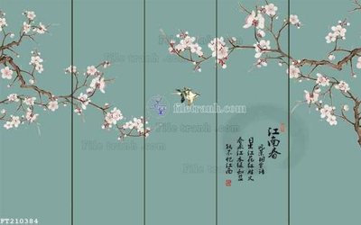 File gốc File in tranh tường 3D FT210384 (in lụa) hoa văn cổ điển