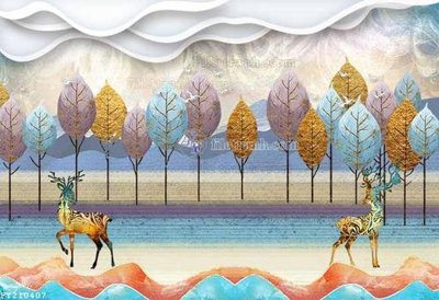 File gốc File in tranh tường 3D FT210407 (trang trí) cho phòng khách