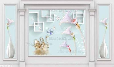 File gốc File in tranh tường 3D FT210490 (cho in UV) siêu nét
