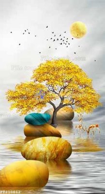 File PSD File in tranh tường 3D FT210612 (chất lượng in ấn)