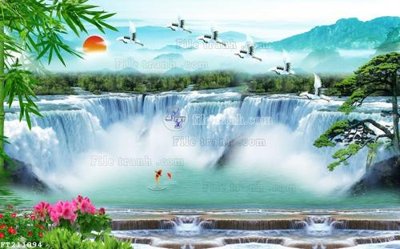 File in trần File in tranh tường 3D FT211094 (bản gốc) hoa văn