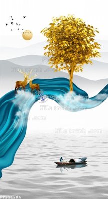 Tải file File in tranh tường 3D FT211204 (gốc) chủ đề hoa sen